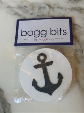NWT Bogg Bits Black Anchor Bag Charm Insert Nautical Beach Coastal Bogg Bag